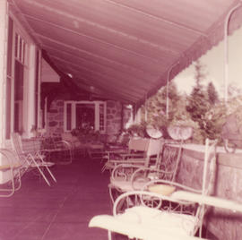 Covered porch at Minnekhada lodge