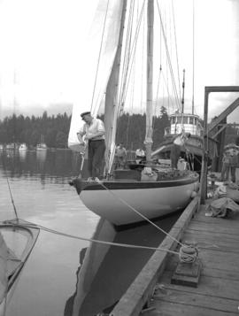 Royal Vancouver Yacht Club [showing] Harold Jones [and others onboard] "Spirit"