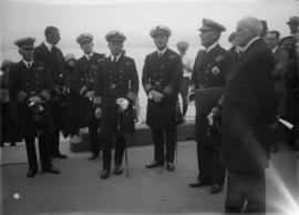Dignitaries and Military Officers on a dock