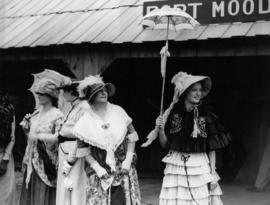 Replica Port Moody Station, 1886, ladies in dress of the period