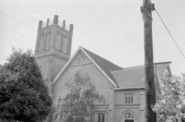[Detail of St. John's Presbyterian Church façade - 1000 Broughton Street]