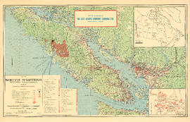 Map of south western British Columbia showing coastal lumber producers