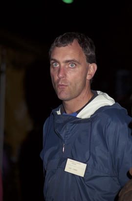 Larry Simmons at the lighting of the Peace Flame Monument ceremony