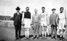Group of athletes, Archie McDiarmid on far right