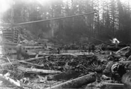 [Buntzen Lake Dam under construction]