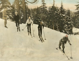 Men on Grouse Mountain in winter