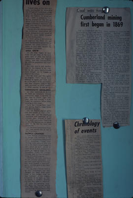 Newsclippings at the Cumberland Museum, Cumberland, B.C.
