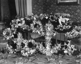 Margaret Wilson Hendry's casket and flowers