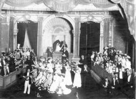 [Cast of "Trial by Jury" on stage at the Vancouver Opera House - 731 Granville Street]