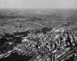 [Aerial view of Sydney, Australia]
