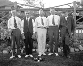 [Group portrait of men at the] Vancouver Lawn Bowling Club
