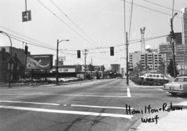 Hamilton and Robson [Streets looking] west