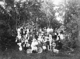 [Prominent citizens of Vancouver at a picnic at Seymour Creek]