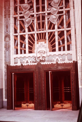 [Entrance detail of the Marine Building, 355 Burrard Street]
