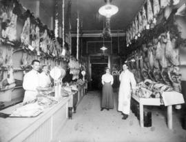 [Interior of a butcher shop]