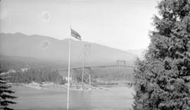 View of the Lions Gate Bridge showing the North Shore approach