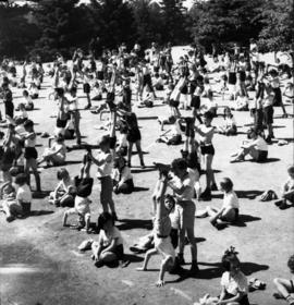 Gymnastic practice on Kerrisdale school grounds