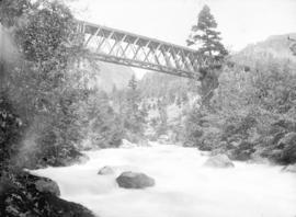 Quoik River and C.P. Ry. bridge, in Fraser Canyon