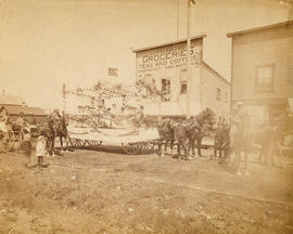 [A float in the 400 Block of Powell Street ready to join the Dominion Day parade]