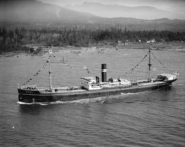 Japanese team leaving on "Manila Maru" [in Burrard Inlet harbour]