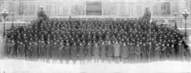 [Unidentified military group outside the parliament buildings]