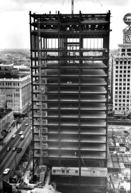 Construction of building on comer of Georgia and Hornby Street