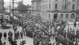 [A Knights Templar parade at Hastings Street at Gore Street]