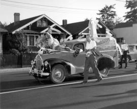 [A Rushton-Plaskett Limited truck decorated for a parade in Kerrisdale]