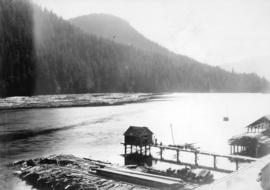 [A pier under construction on Buntzen Lake]