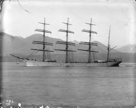 [Four masted barque "Olivebank" at anchor near Hastings Mill]