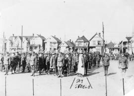 General Sam Steele inspects Cambie Street grounds (29th Battalion C.E.F.)