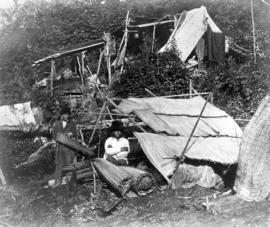 [Men making "Kus-kis" in camp at] New Westminster