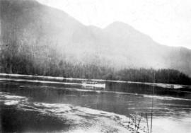 [View of ocean and waterfront, Stuart Island, B.C.]