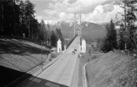 [View looking north of the south end of the Lions Gate Bridge]