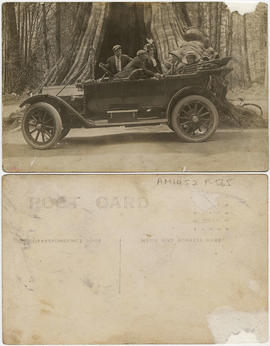 [Group in an automobile in front of the hollow tree, Stanley Park]