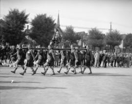 Parade and reception for Lt. Col. R.M. Blair, Commanding Officer 72nd Seaforth Highlanders, upon ...