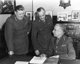 [Major General J.C. Murchie, Major General H.F.G. Letson and Lieutenant General Kenneth Stuart]