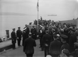Dignitaries and Military Officers on a dock