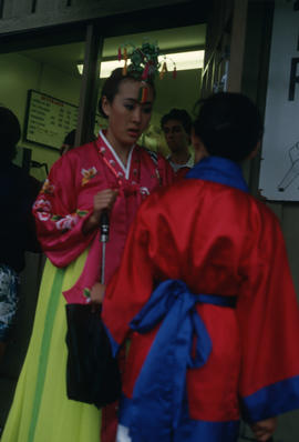 Woman wearing silk robes during the Centennial Commission's Canada Day celebrations