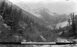 At the foot of the glacier, summit Selkirks