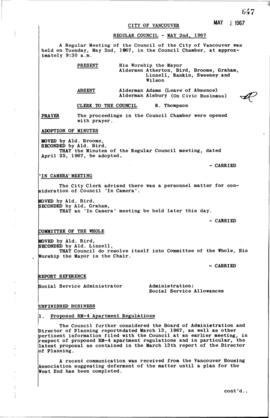 Council Meeting Minutes : May 2, 1967