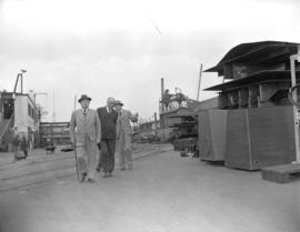 A.R.P. General Ross inspecting fire barges [under construction]