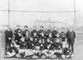 [Group portrait of Vancouver High School football team]