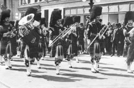 [72nd Regiment, Seaforth Highlanders march to Recreation Park for the memorial service for King E...