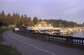 [View from the Seawall of Vancouver Rowing Club and Stanley Park]