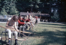 Children practicing archery at Camp Capilano