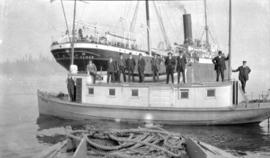 S. S. "Komagata Maru" [and tugboat with officials]