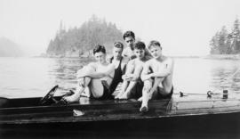 Eric C. Hamber, Norman P. Hager and friends in motor boat