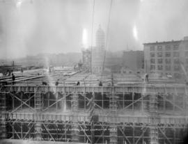 [B.C. Electric Railway Company's building under construction]