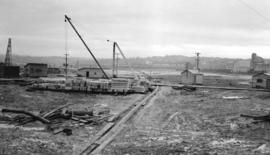 [Canadian Northern Railway terminal construction at] False Creek